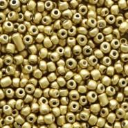 Glasperlen rocailles 11/0 (2mm) Metallic brass gold